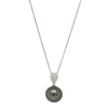 18ct White Gold 13.9mm Tahitian Pearl & Diamond Aegean Pendant-Necklace-Walker & Hall