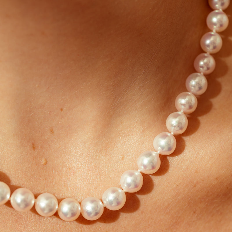 9ct Yellow Gold Akoya Pearl Strand-Necklace-Walker & Hall