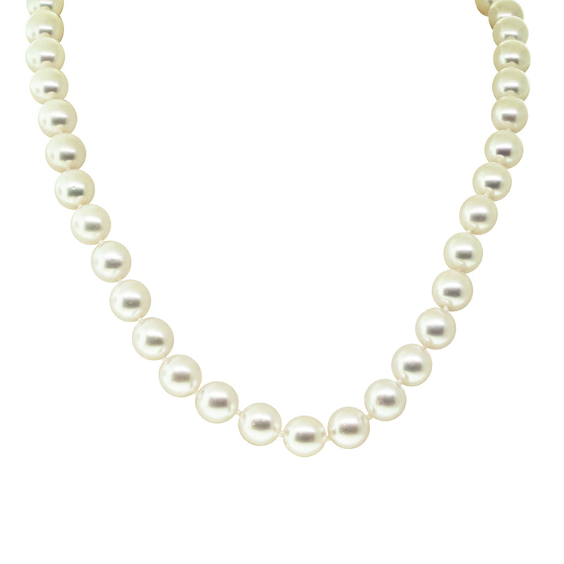 9ct White Gold Akoya Pearl Strand-Necklace-Walker & Hall