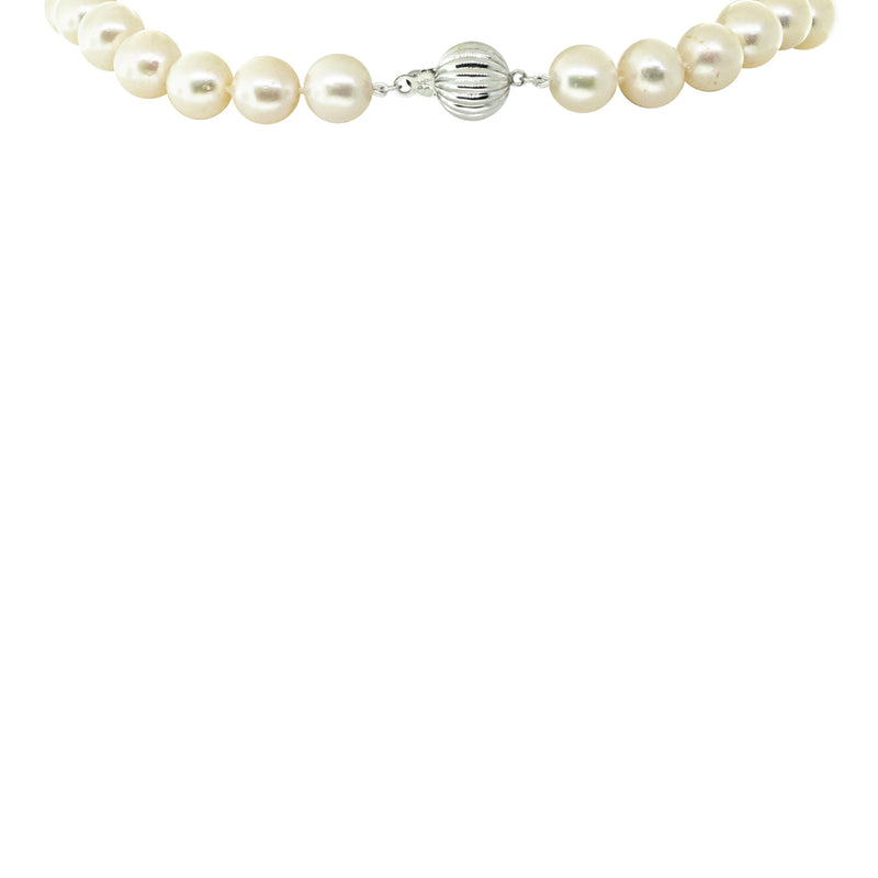 9ct White Gold Akoya Pearl Strand-Necklace-Walker & Hall