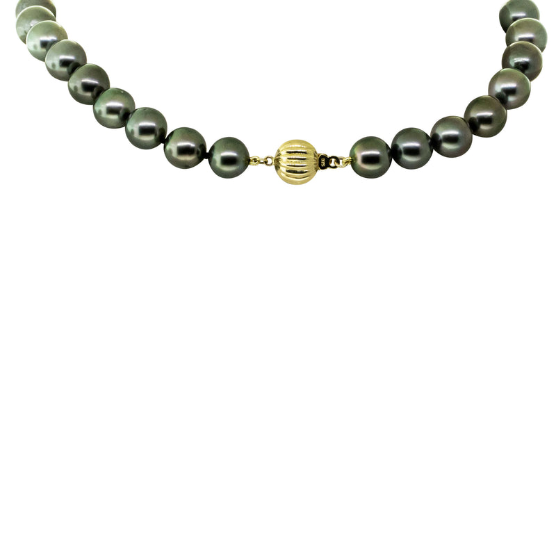 9ct Yellow Gold Tahitian Black Pearl Strand-Necklace-Walker & Hall