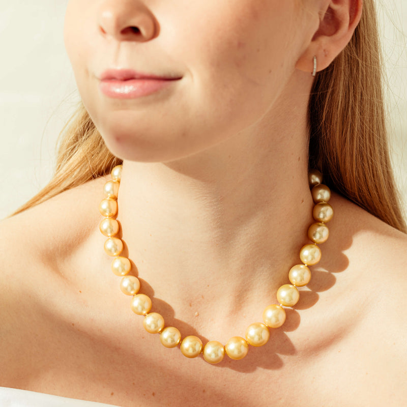 9ct Yellow Gold Golden South Sea Pearl Strand-Necklace-Walker & Hall