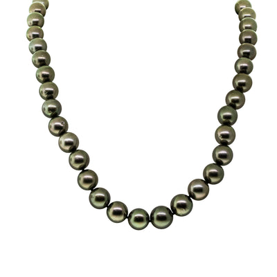 18ct Yellow Gold Tahitian Black Pearl Strand-Necklace-Walker & Hall