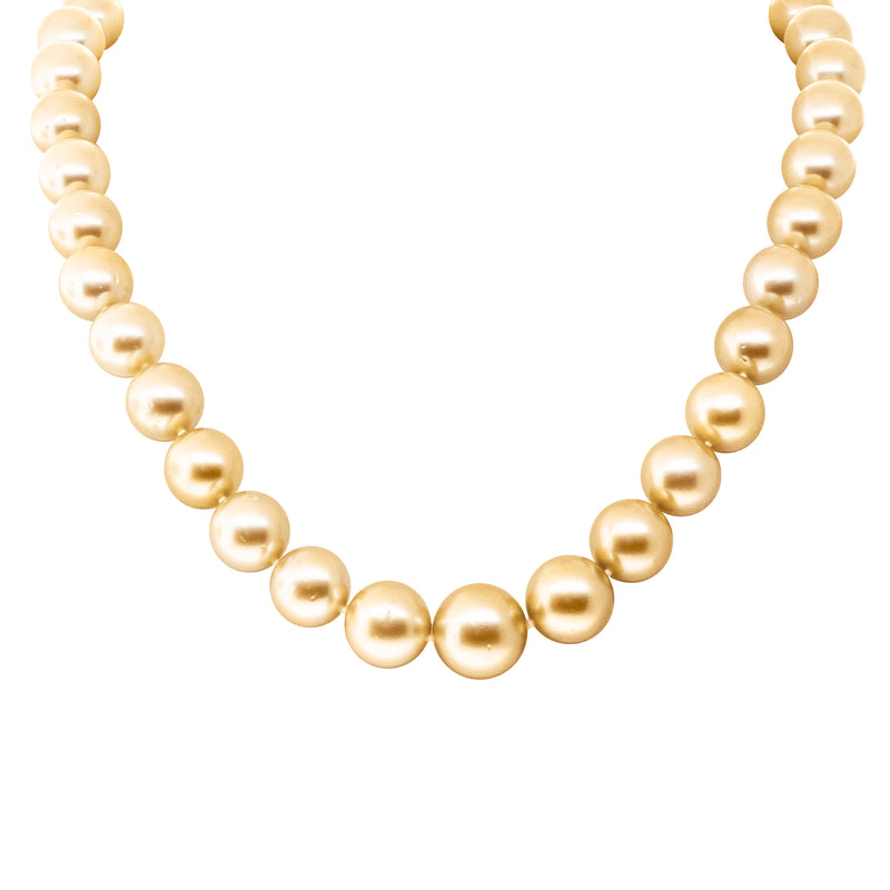 9ct Yellow Gold South Sea Pearl Strand-Necklace-Walker & Hall