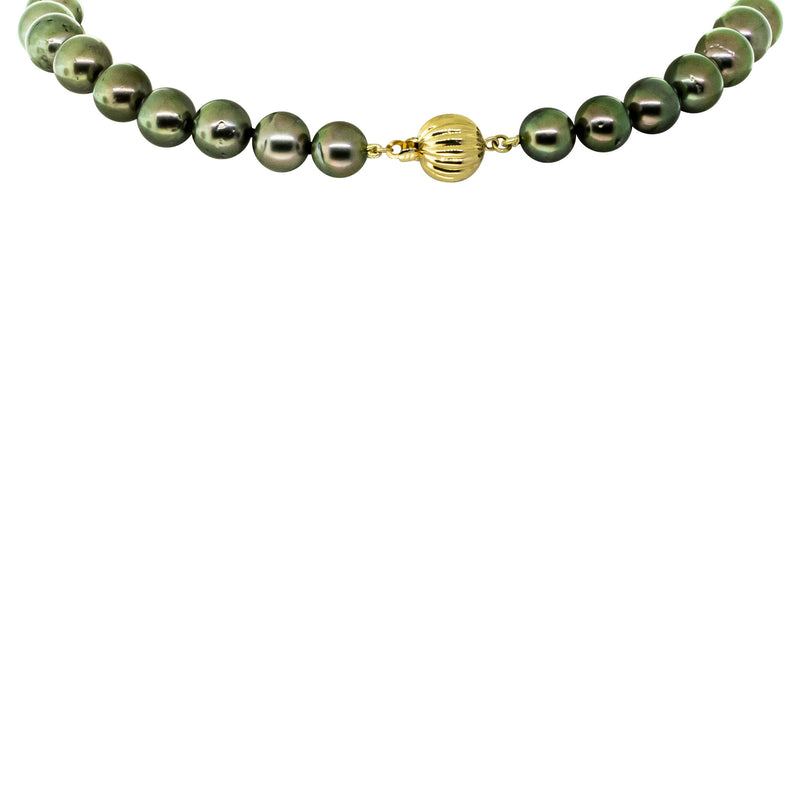 9ct Yellow Gold Tahitian Black Pearl Strand-Necklace-Walker & Hall