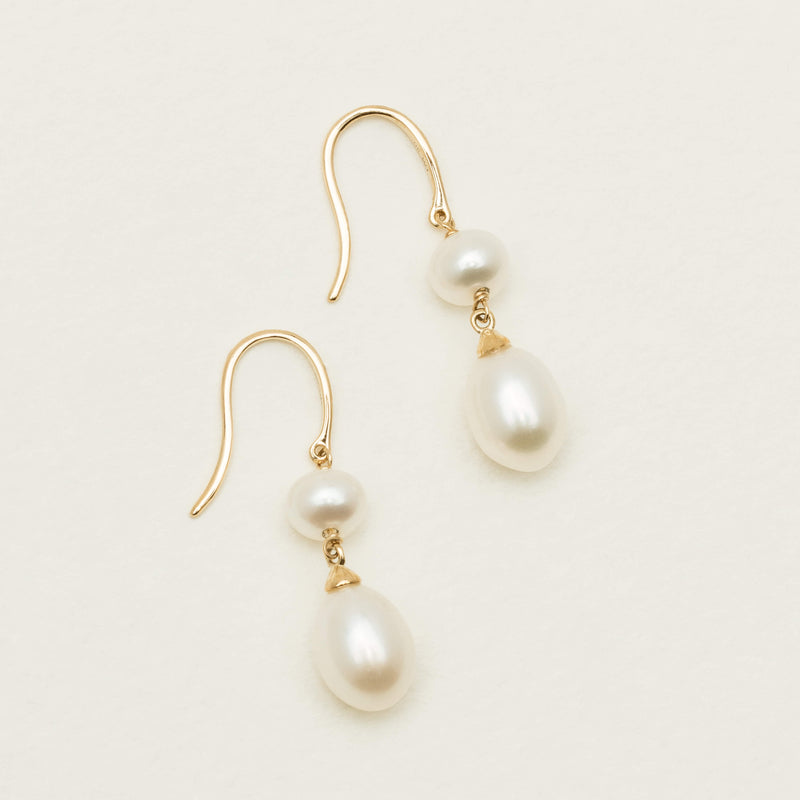 9ct Yellow Gold Freshwater Pearl Rosie Earrings - Earrings - Walker & Hall