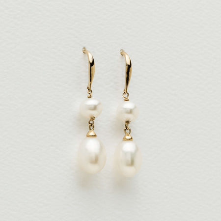 9ct Yellow Gold Freshwater Pearl Rosie Earrings - Earrings - Walker & Hall