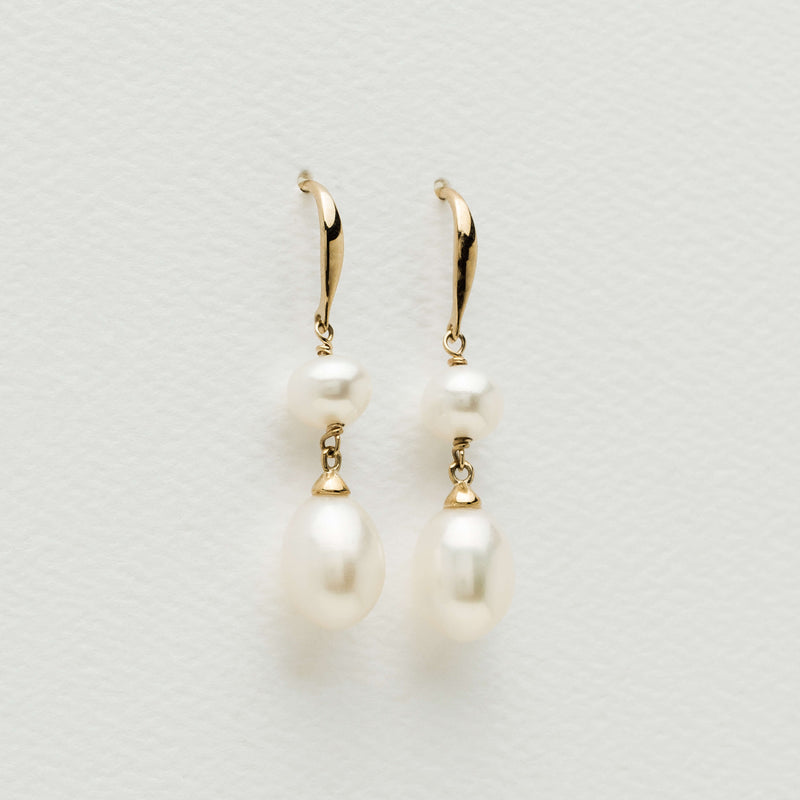 9ct Yellow Gold Freshwater Pearl Rosie Earrings - Earrings - Walker & Hall