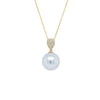 18ct Yellow Gold 13.6mm South Sea Pearl & Diamond Aegean Pendant-Necklace-Walker & Hall