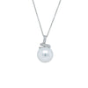 18ct White Gold South Sea Pearl & Diamond Pendant-Necklace-Walker & Hall
