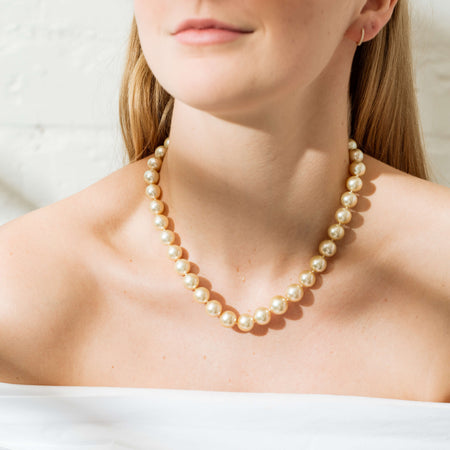 Vintage 18ct Yellow Gold Mikimoto South Sea Pearl Strand-Necklace-Walker & Hall