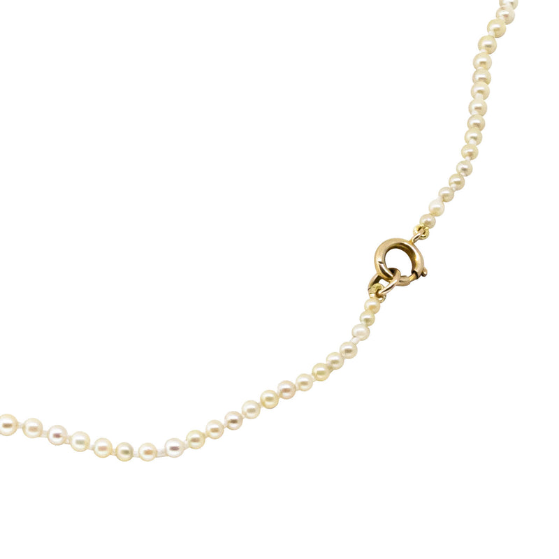 Deja Vu 9ct Yellow Gold Seed Pearl Strand-Necklace-Walker & Hall