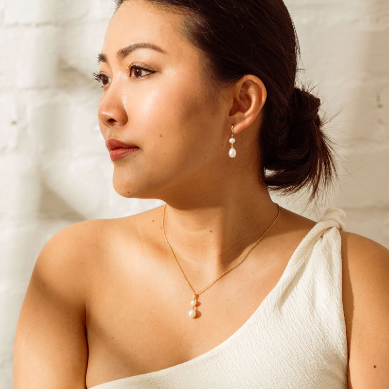 9ct Yellow Gold Freshwater Pearl Rosie Necklace-Necklace-Walker & Hall