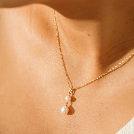 9ct Yellow Gold Freshwater Pearl Rosie Necklace-Necklace-Walker & Hall