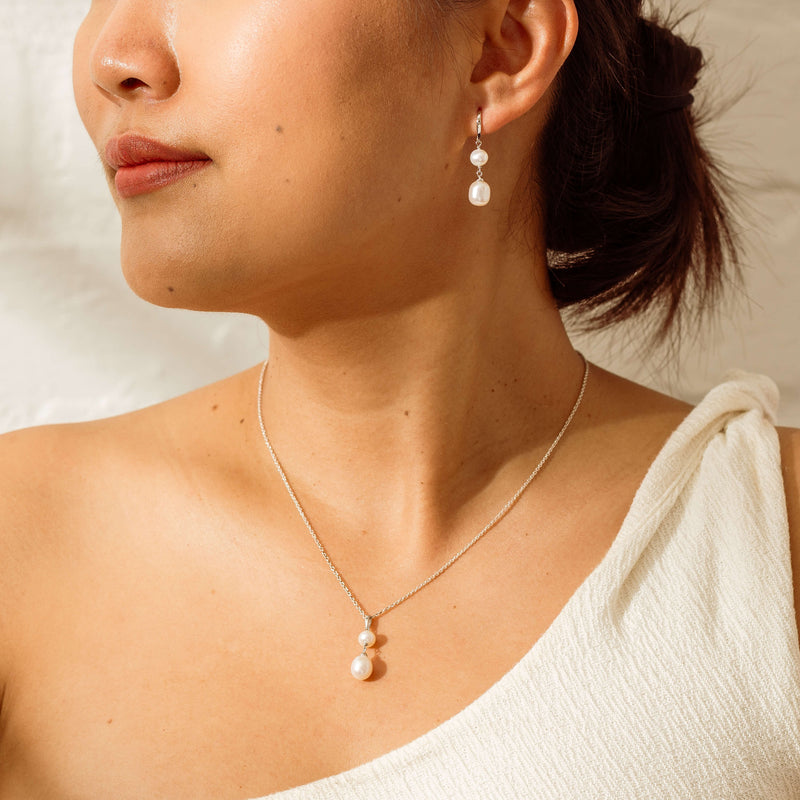 Sterling Silver Freshwater Pearl Rosie Earrings - Earrings - Walker & Hall