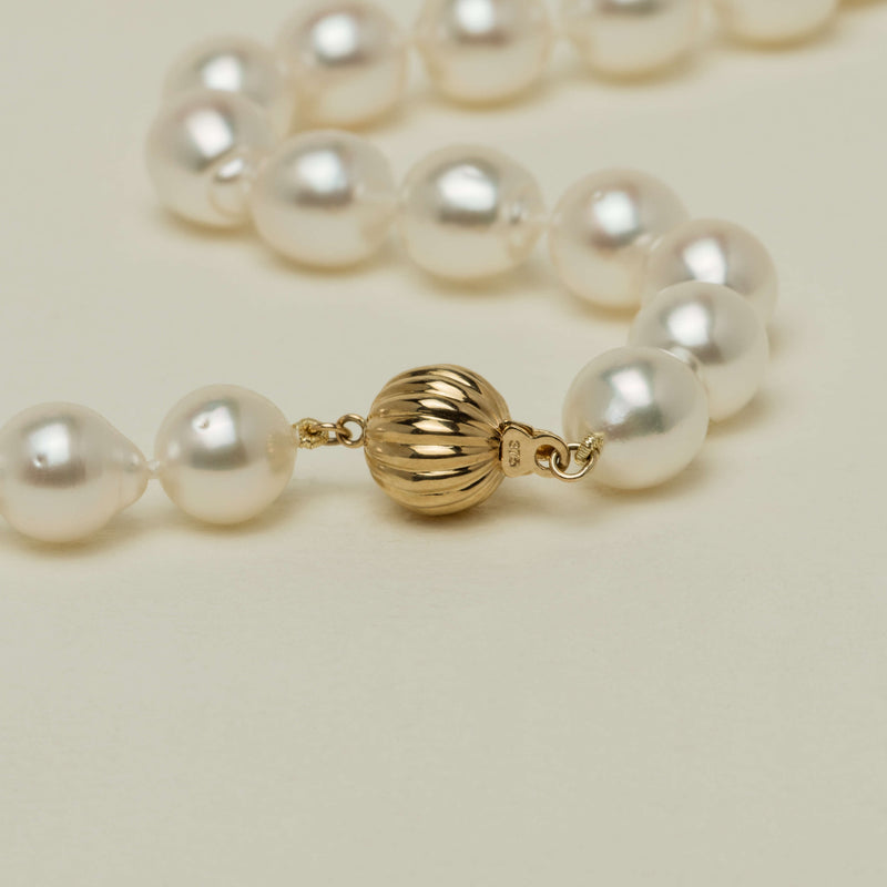 9ct Yellow Gold 9.2-11.3mm South Sea Pearl Strand 44cm - Necklace - Walker & Hall