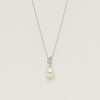 18ct White Gold 11.2mm South Sea Pearl & Diamond Pendant - Necklace - Walker & Hall