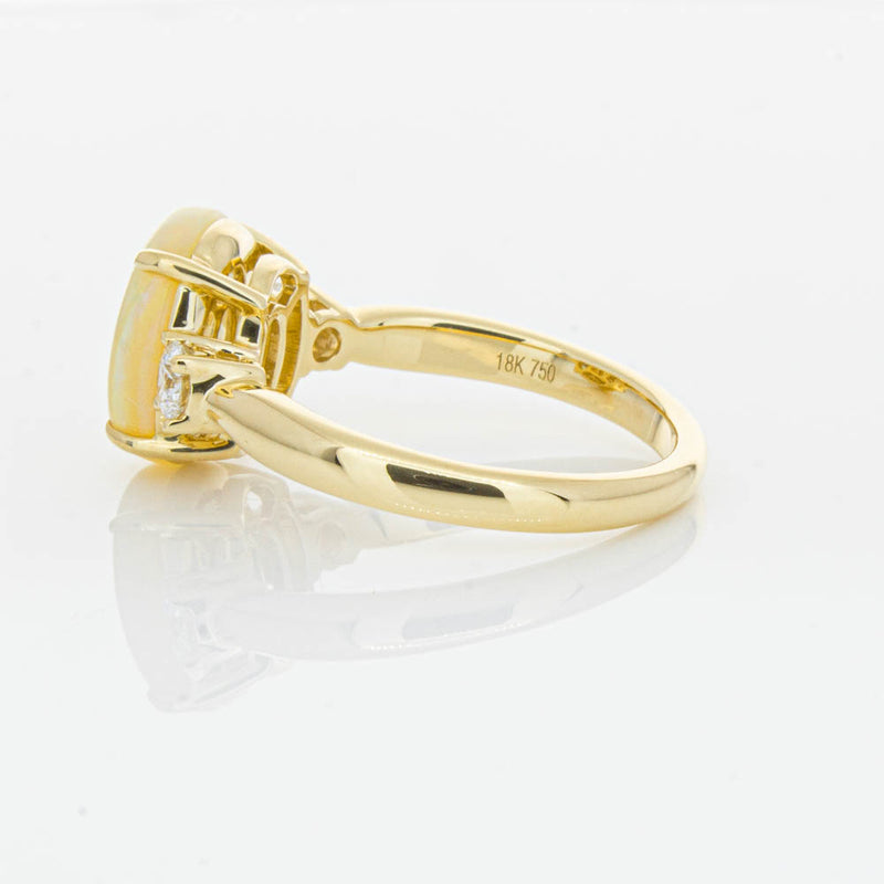 18ct Yellow Gold Opal & Diamond Ring-Ring-Walker & Hall