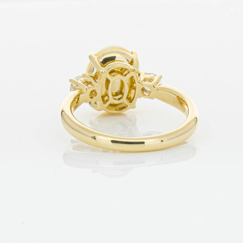 18ct Yellow Gold Opal & Diamond Ring-Ring-Walker & Hall