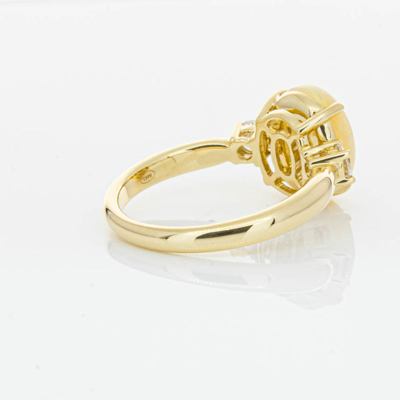 18ct Yellow Gold Opal & Diamond Ring-Ring-Walker & Hall