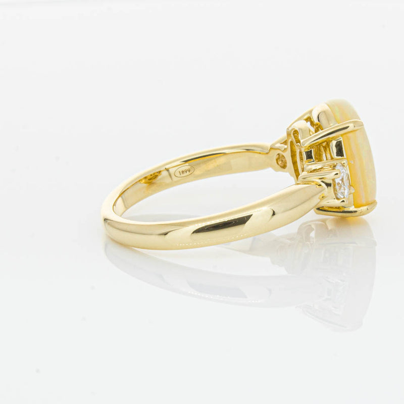 18ct Yellow Gold Opal & Diamond Ring-Ring-Walker & Hall