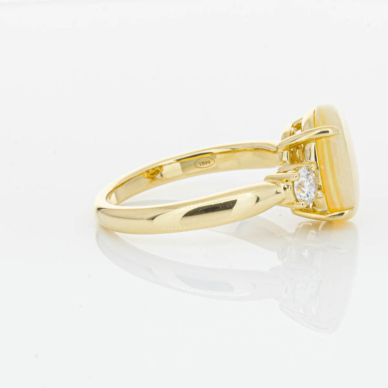 18ct Yellow Gold Opal & Diamond Ring-Ring-Walker & Hall