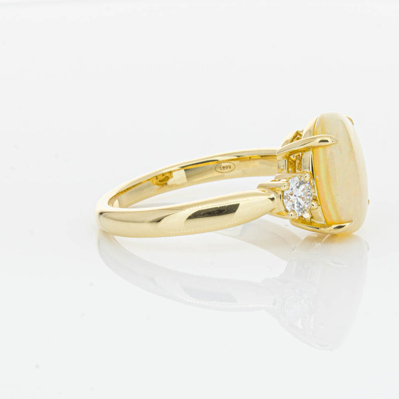 18ct Yellow Gold Opal & Diamond Ring-Ring-Walker & Hall