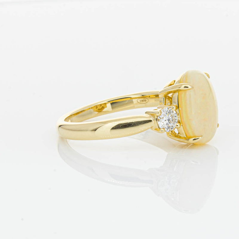 18ct Yellow Gold Opal & Diamond Ring-Ring-Walker & Hall