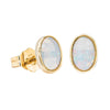 14ct Yellow Gold Opal Stud Earrings-Earrings-Walker & Hall