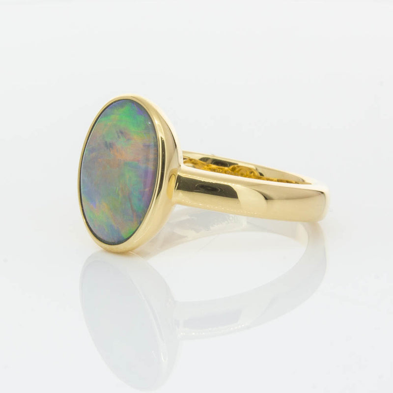 18ct Yellow Gold 2.05ct Opal Ring-Ring-Walker & Hall