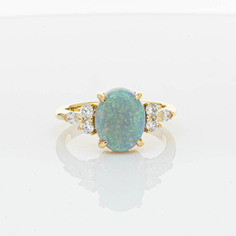 18ct Yellow Gold Opal & Diamond Oriana Ring-Ring-Walker & Hall