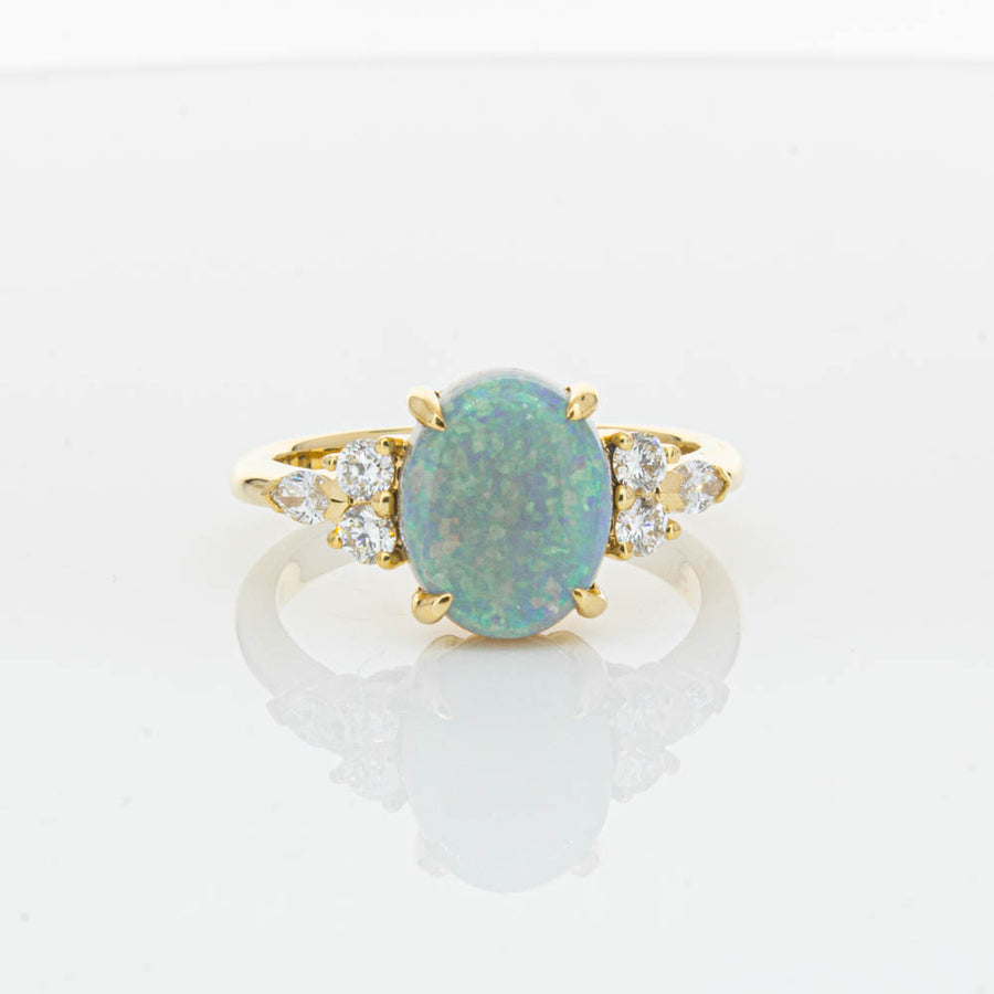 18ct Yellow Gold Opal & Diamond Oriana Ring-Ring-Walker & Hall