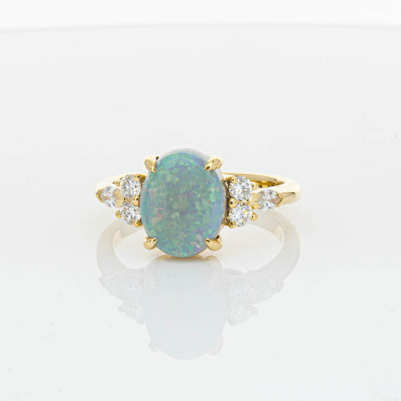 18ct Yellow Gold Opal & Diamond Oriana Ring-Ring-Walker & Hall