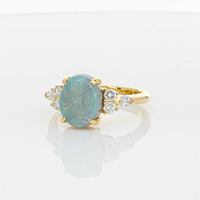 18ct Yellow Gold Opal & Diamond Oriana Ring-Ring-Walker & Hall