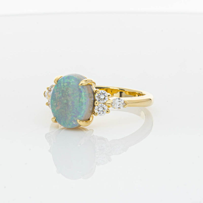 18ct Yellow Gold Opal & Diamond Oriana Ring-Ring-Walker & Hall