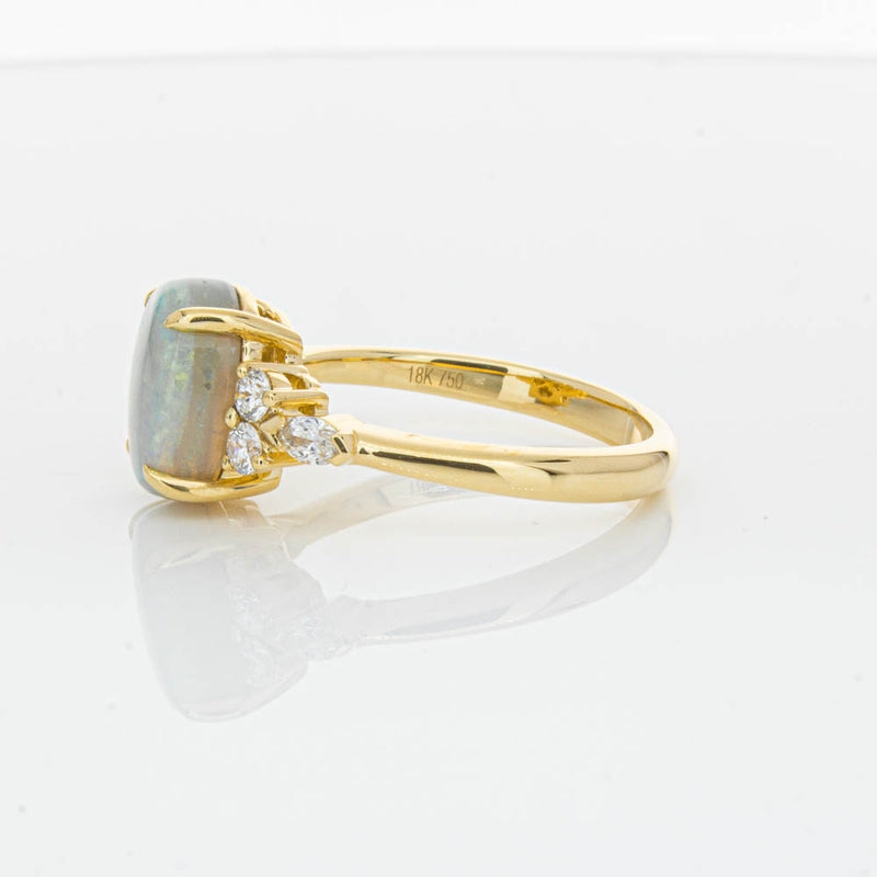 18ct Yellow Gold Opal & Diamond Oriana Ring-Ring-Walker & Hall