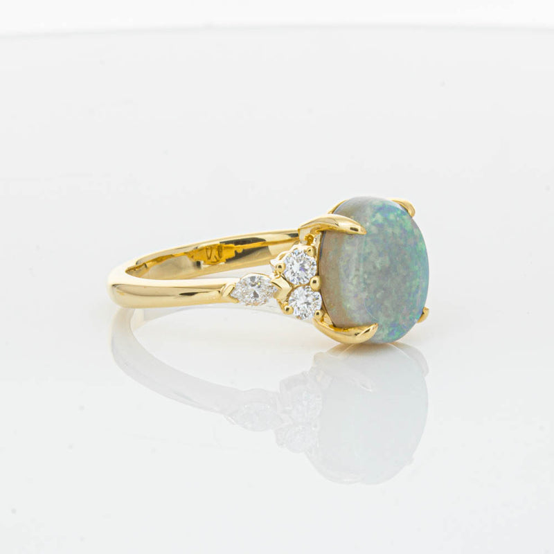 18ct Yellow Gold Opal & Diamond Oriana Ring-Ring-Walker & Hall