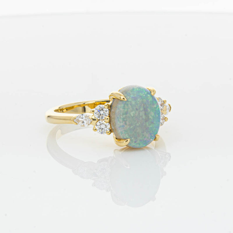 18ct Yellow Gold Opal & Diamond Oriana Ring-Ring-Walker & Hall