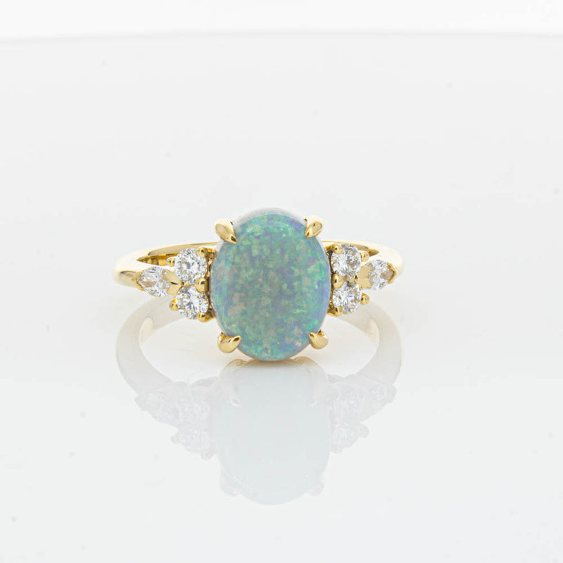 18ct Yellow Gold Opal & Diamond Oriana Ring-Ring-Walker & Hall