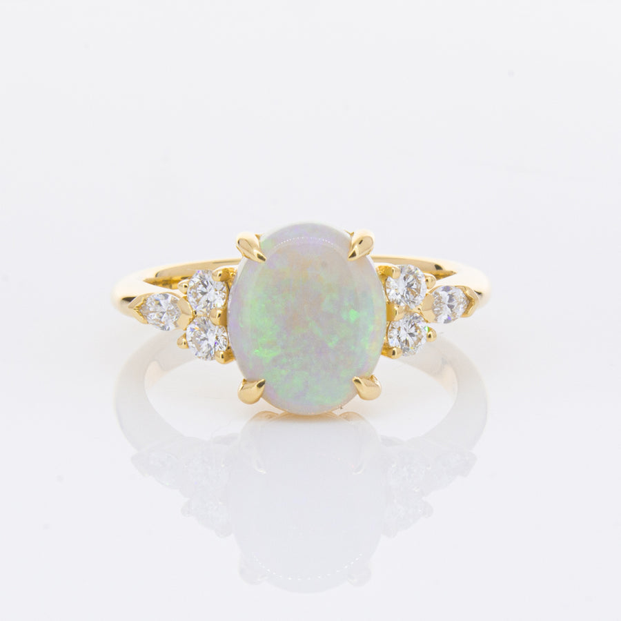 18ct Yellow Gold Opal & Diamond Oriana Ring-Ring-Walker & Hall