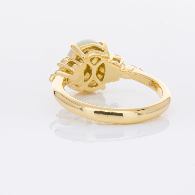 18ct Yellow Gold Opal & Diamond Oriana Ring-Ring-Walker & Hall