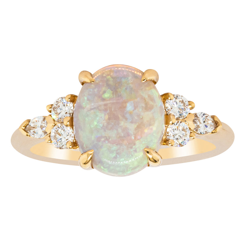 18ct Yellow Gold Opal & Diamond Oriana Ring-Ring-Walker & Hall
