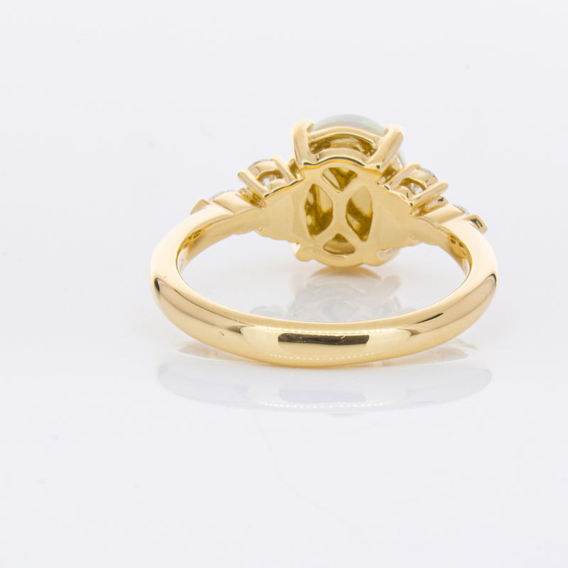 18ct Yellow Gold Opal & Diamond Oriana Ring-Ring-Walker & Hall