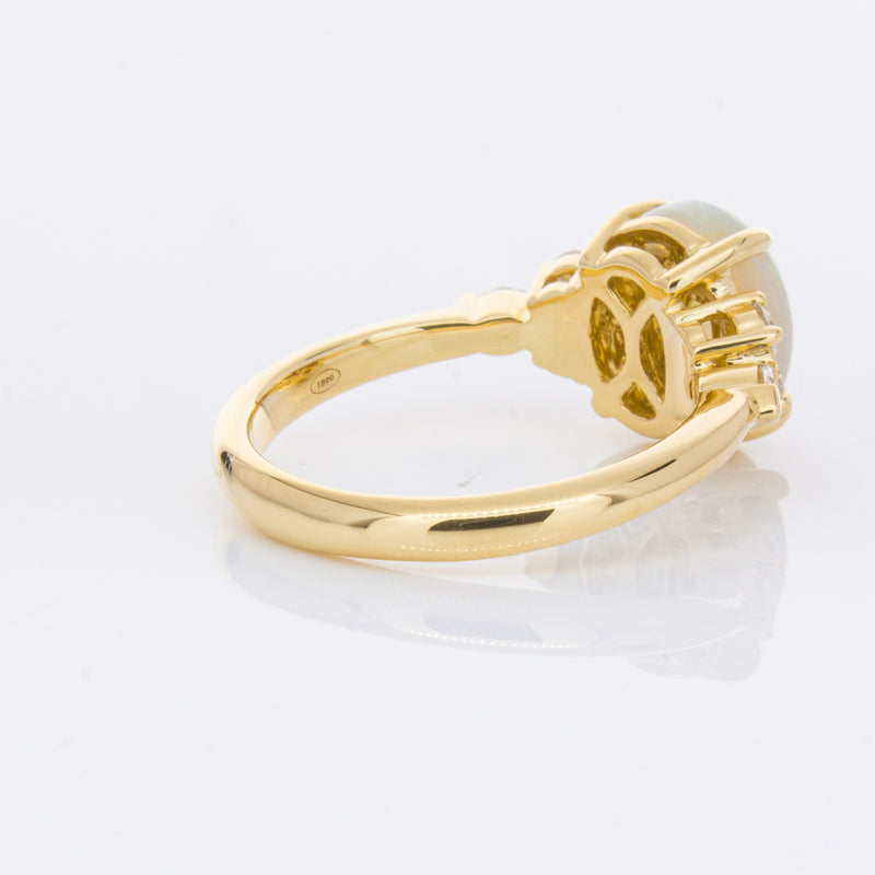 18ct Yellow Gold Opal & Diamond Oriana Ring-Ring-Walker & Hall