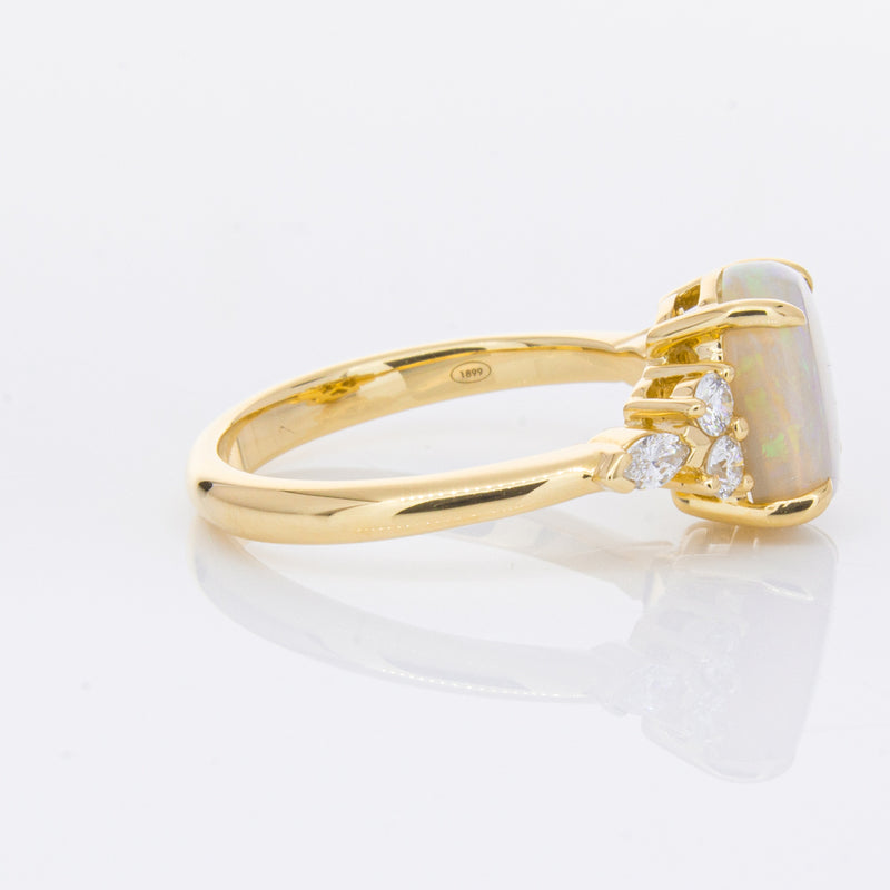 18ct Yellow Gold Opal & Diamond Oriana Ring-Ring-Walker & Hall