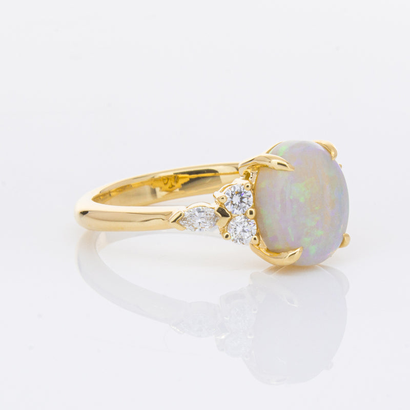 18ct Yellow Gold Opal & Diamond Oriana Ring-Ring-Walker & Hall