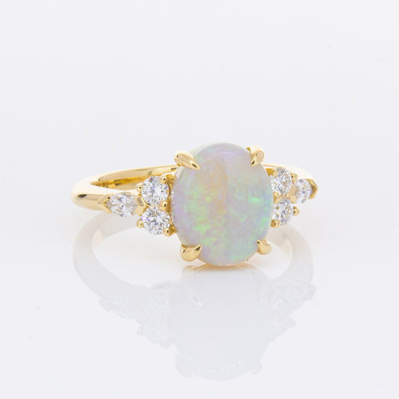 18ct Yellow Gold Opal & Diamond Oriana Ring-Ring-Walker & Hall