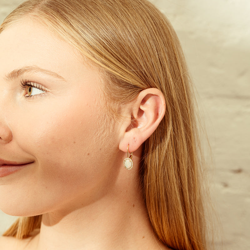 18ct Yellow Gold 2.20ct Opal & Diamond Sierra Earrings-Earrings-Walker & Hall