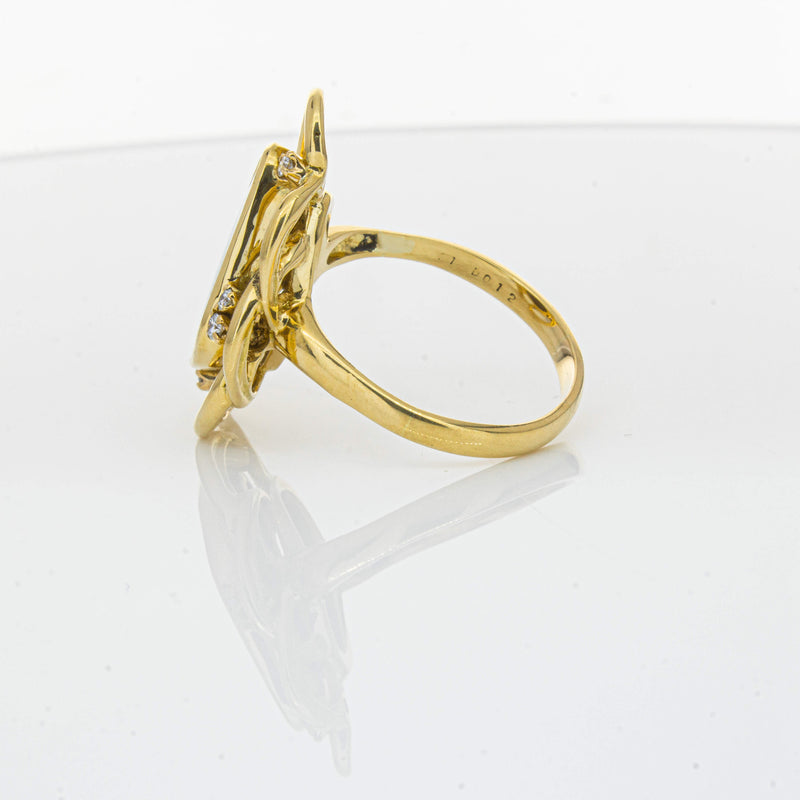 Deja Vu 18ct Yellow Gold Opal & Diamond Ring-Ring-Walker & Hall