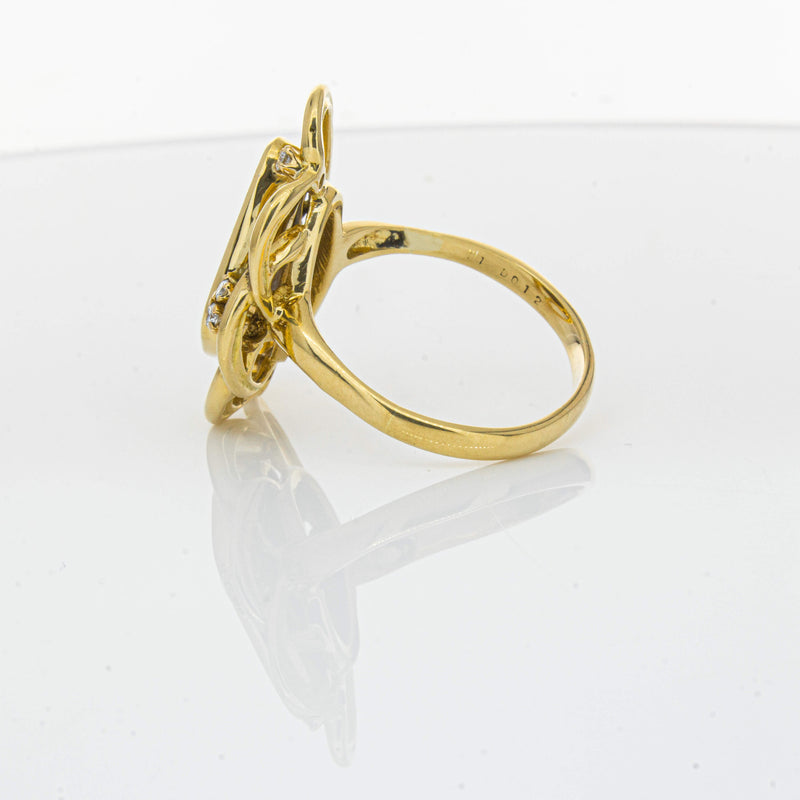 Deja Vu 18ct Yellow Gold Opal & Diamond Ring-Ring-Walker & Hall